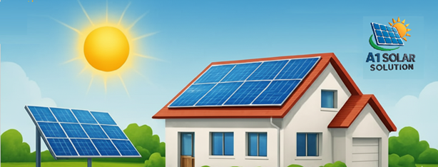 Illustration of a rooftop solar installation